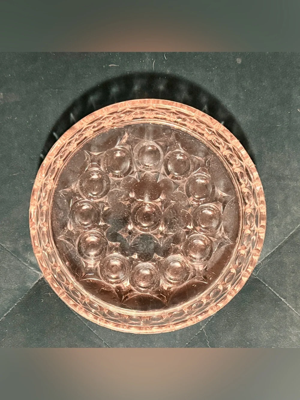 Vintage “Glow Glass” Beautifully Intricate Trinket/Candy Dish
